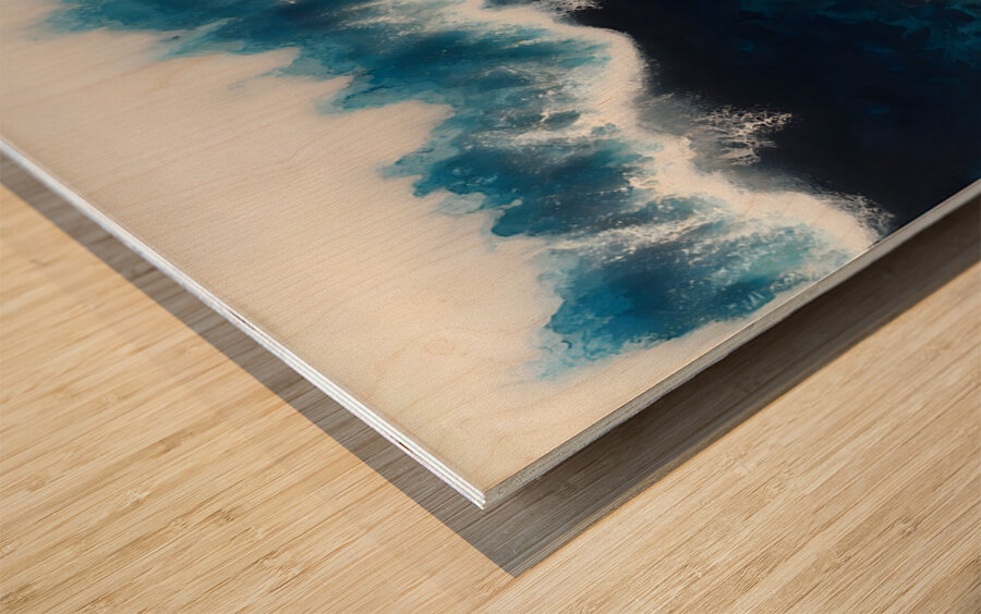 Deep Surge – Abstract Ocean Print Impression sur bois