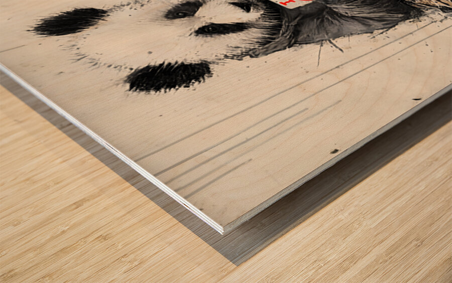 Street Panda – I Love You Print Wood print