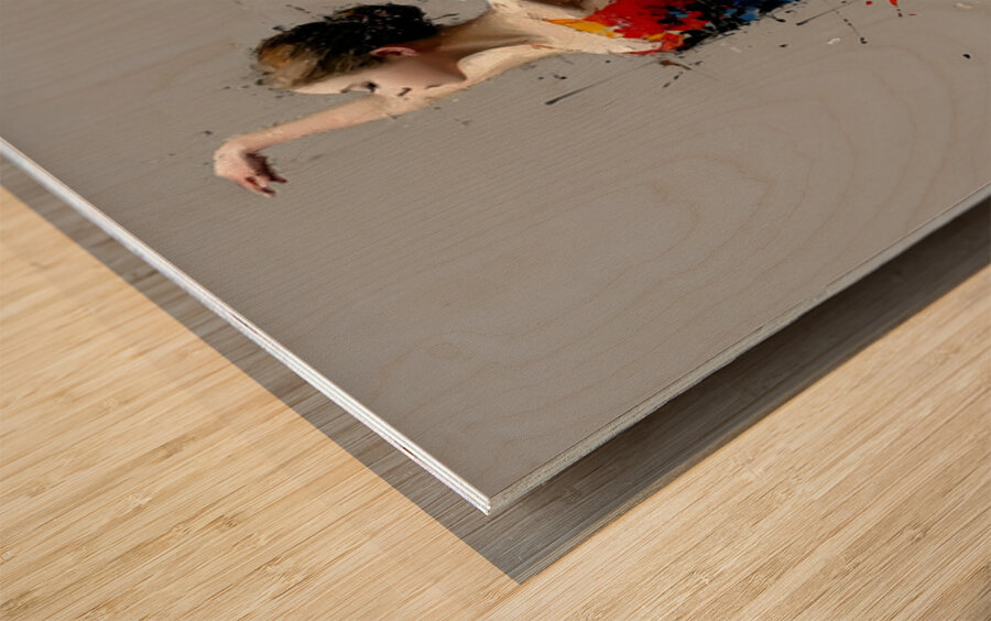 Painted Arabesque – Ballerina Print Wood print