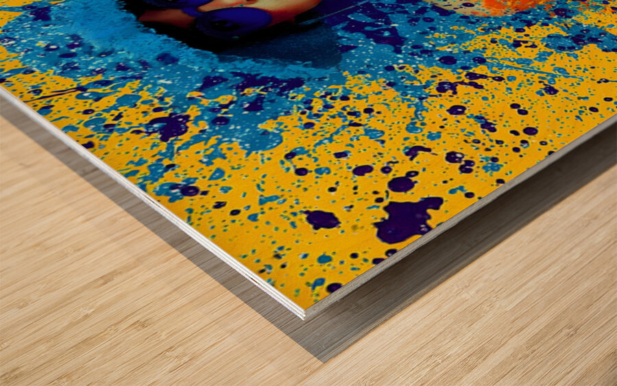 Vivid Rebellion – Color Splash Portrait Print Wood print