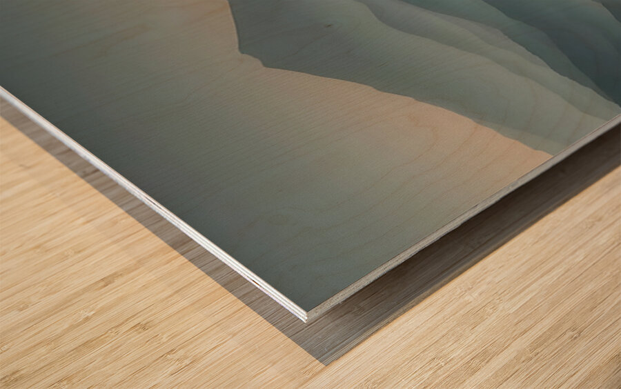 Misty Dolphins – Serene Ocean Leap Print Wood print