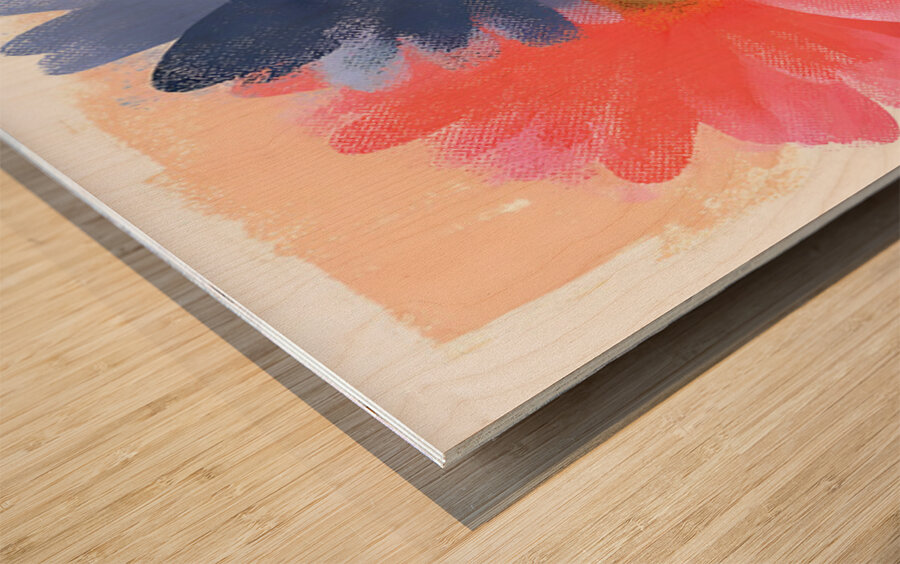 Cotton Candy Gerbera – Pink Blue Daisy Print Wood print