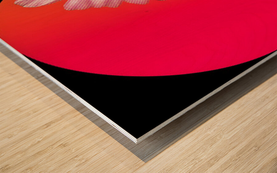 Neon Bloom Eclipse – Retro Daisy Pop Art Print Wood print