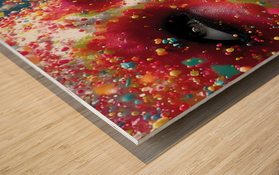 Crimson Skull – Abstract Sugar Skull Art Print Wood print