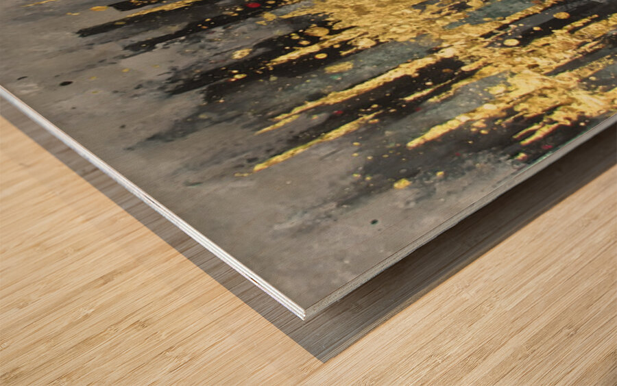 Urban Chaos – Abstract Cityscape Art Print Wood print