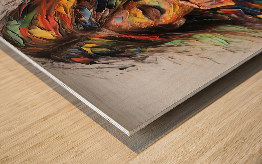 Chromatic Strokes – Abstract Color Field Art Print Wood print