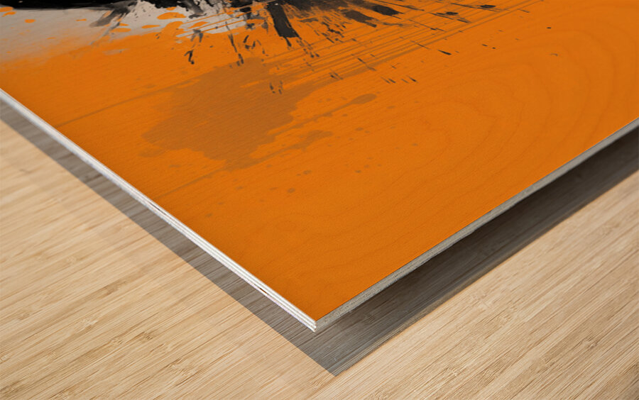 Contrast – Monochrome Splash Portrait Print Wood print