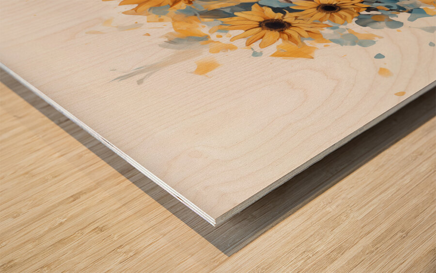 Beautiful Arrangement – Botanical Headpiece Portrait Art Print Wood print