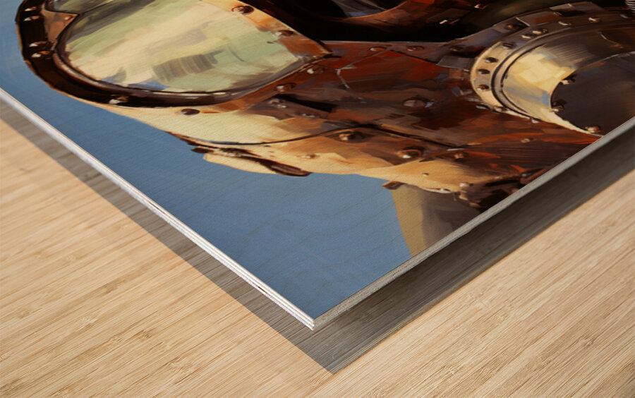 Woman of War - Aviator Portrait Art Prints Wood print