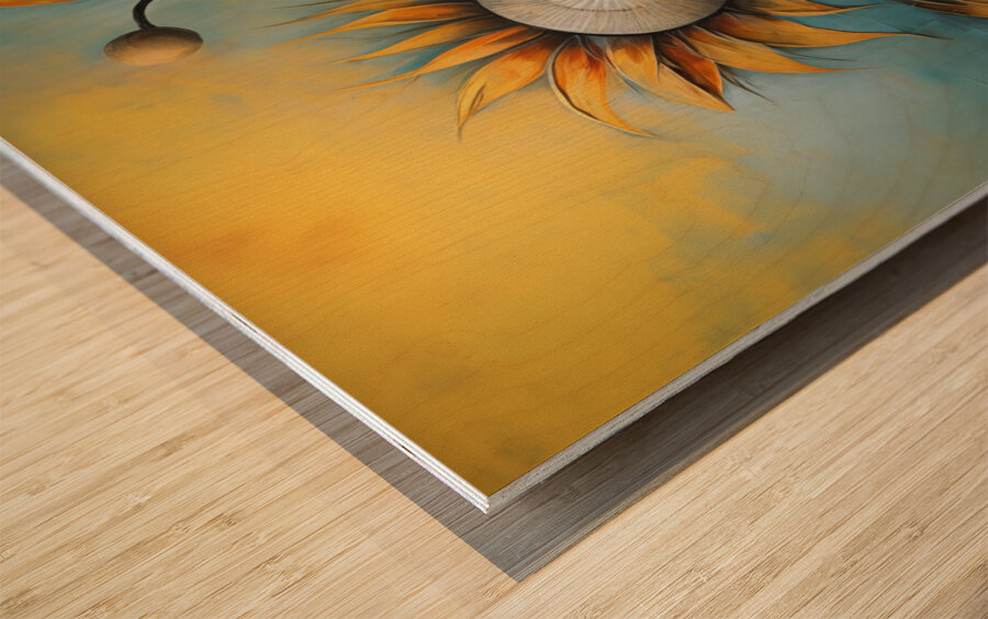 Flamboyant - Bold Sunflower Art Prints Wood print