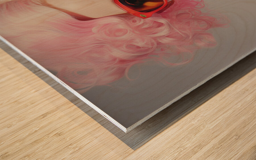 Pretty In Pink - Pop Glam Portrait Art Prints Wood print