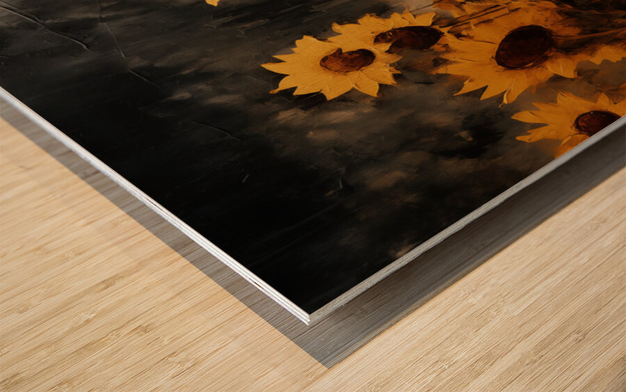 Sunkissed - Golden Sunflower Art Prints Wood print