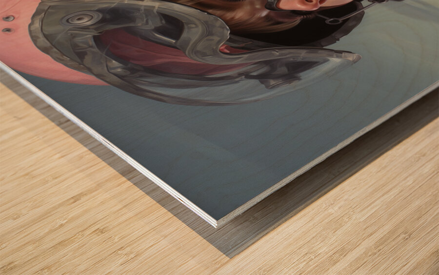 Woman Of War - Tactical Visor Portrait Art Prints Wood print