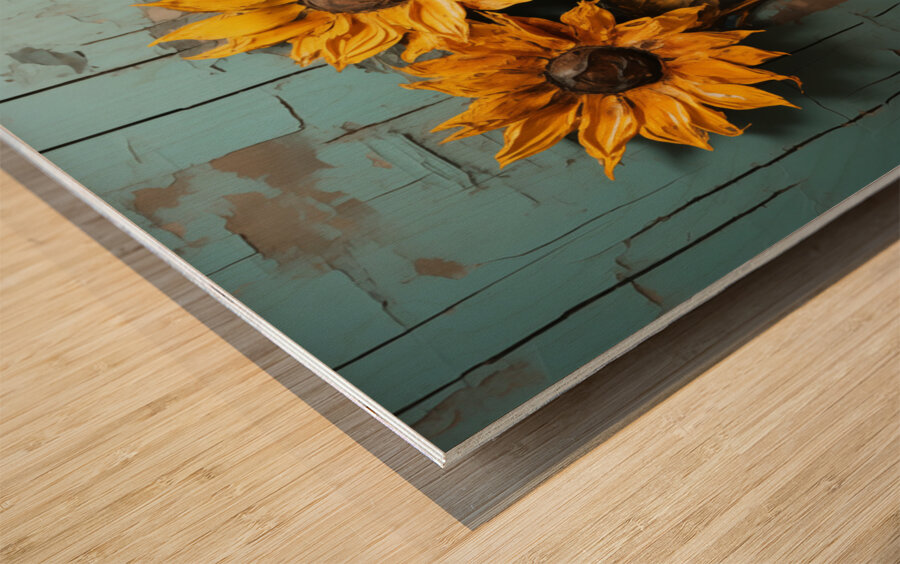 Tournesol - French Sunflower Art Prints Wood print