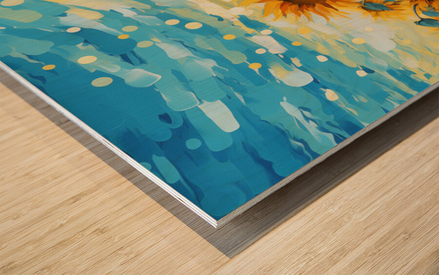 Resonance – Sunflower Field Art Print Wood print