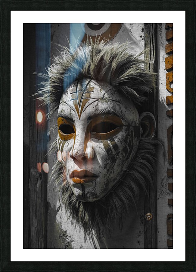TribalWarriorMask Picture Frame Printing
