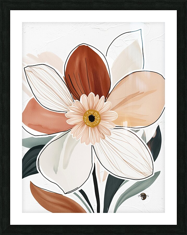 1BrownFlower Picture Frame Printing