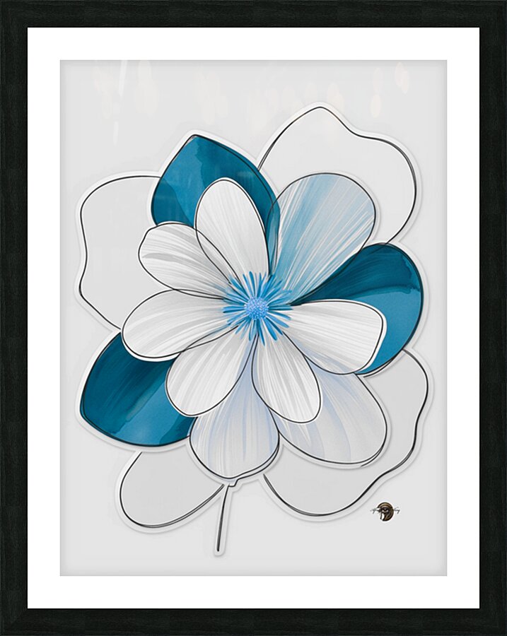1BlueFlower Picture Frame Printing