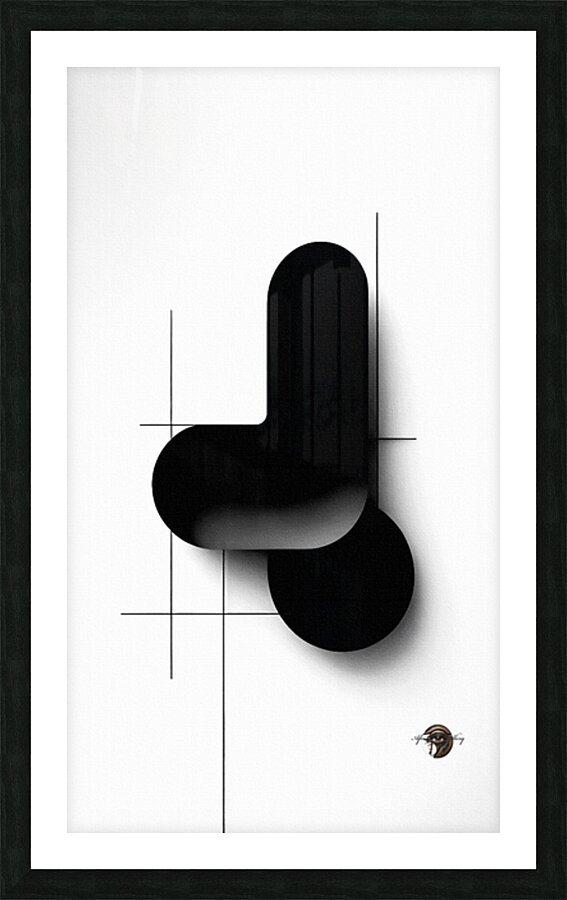 AbstractBlackandWhiteLine Picture Frame Printing