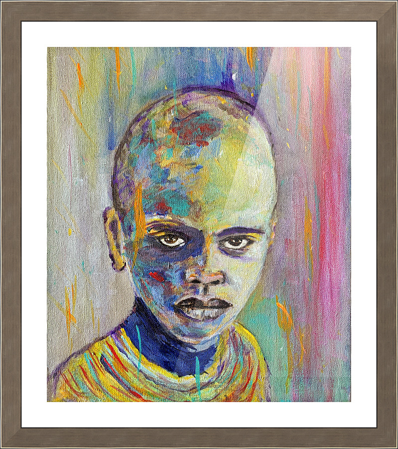 Boy Gaze Picture Frame print