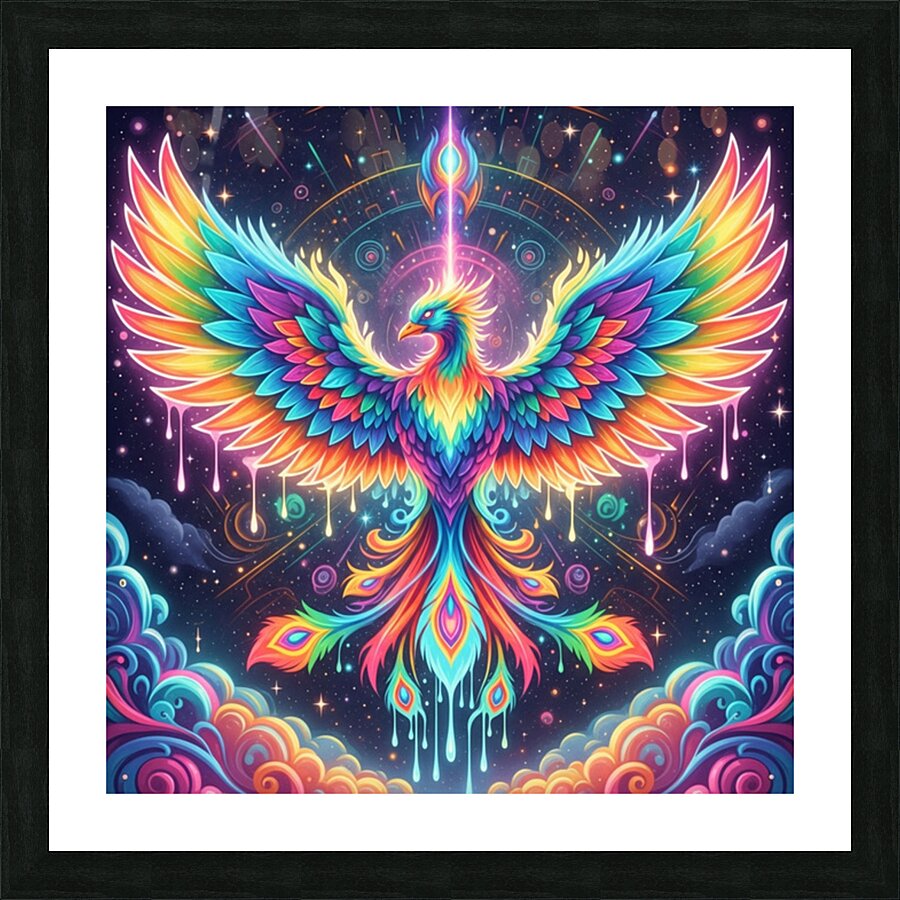 Psychedelic Phoenix Wall Art Picture Frame print