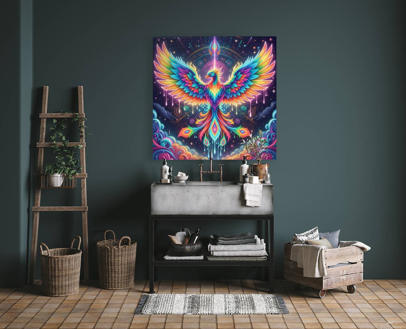 Psychedelic Phoenix Wall Art Reproduction