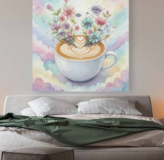 Latte Dreams: Psychedelic Blooms & Third Eye Coffee Art by Simply With Love M S