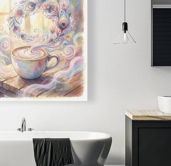 The Alchemist’s Morning: Psychedelic Watercolor Coffee Wall Art by Simply With Love M S