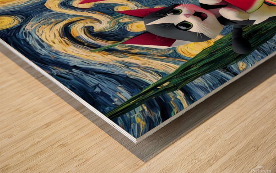 Watermelon Cats Wood print