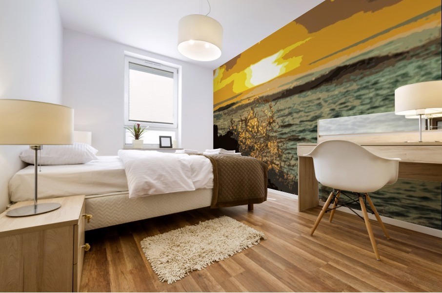 Sunset Splash Art Version Mural print