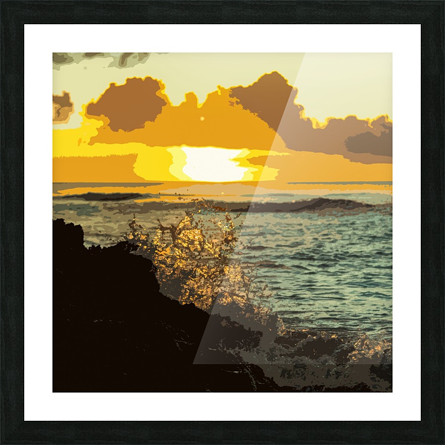 Sunset Splash Art Version Picture Frame print