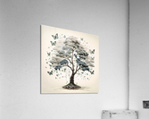 Double Exposition : Arbres et Papillons Acrylic Print