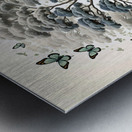 Double Exposition : Arbres et Papillons Metal print