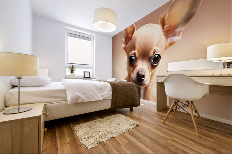 Exploration artistique : Le chihuahua beige dans lunivers de Midjourney Impression murale