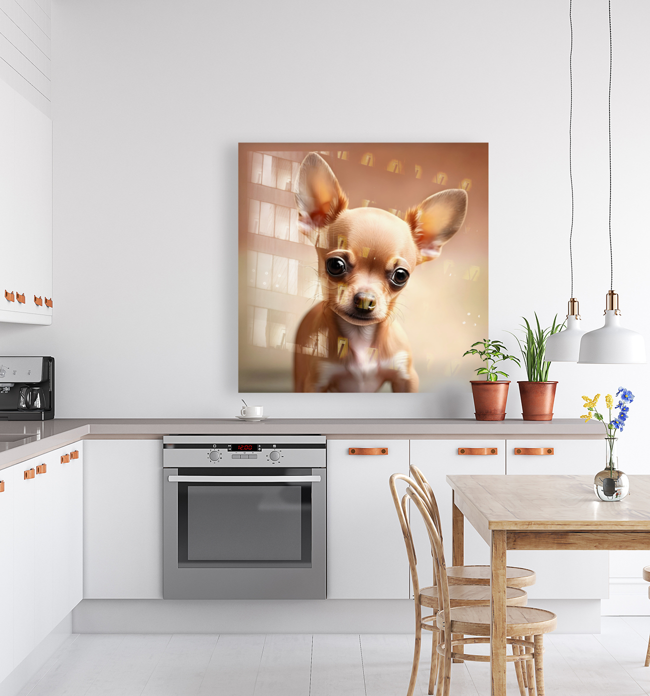 Exploration artistique : Le chihuahua beige dans lunivers de Midjourney Reproduction