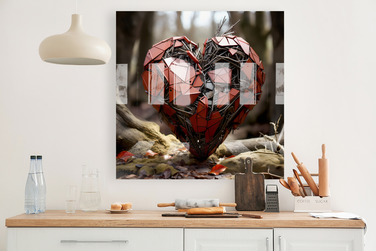 Art metallique emotionnel : Explorez le coeur casse  Reproduction