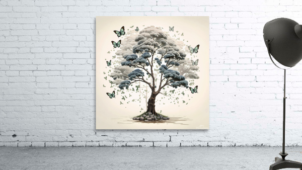 Double Exposition : Arbres et Papillons Wall Preview