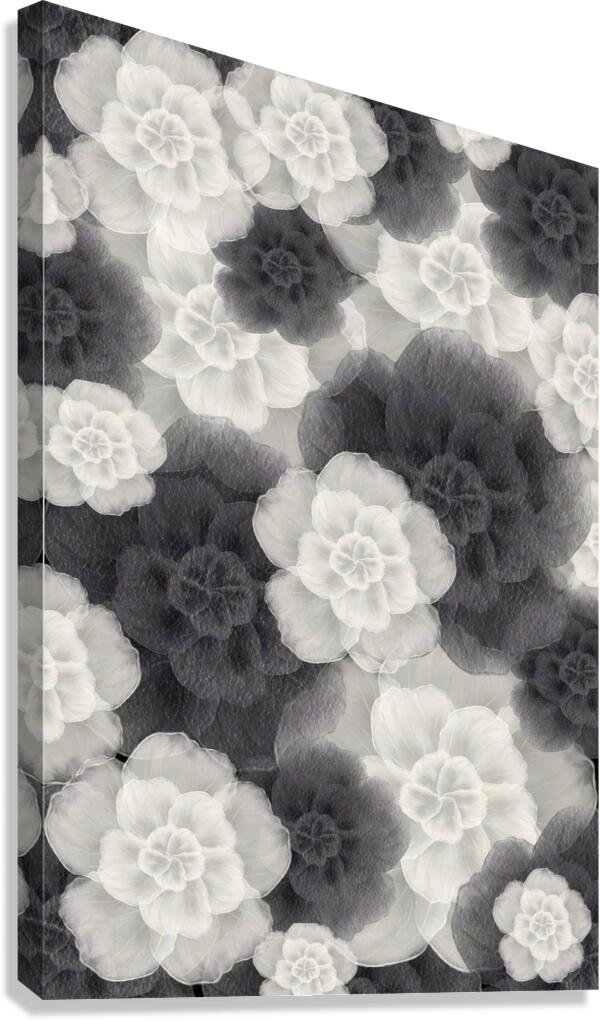 Monochrome Petals Canvas Print