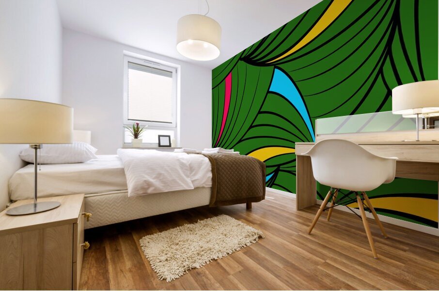 Organic Flow Green Mural print