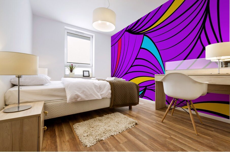 Organic Flow Purple Mural print