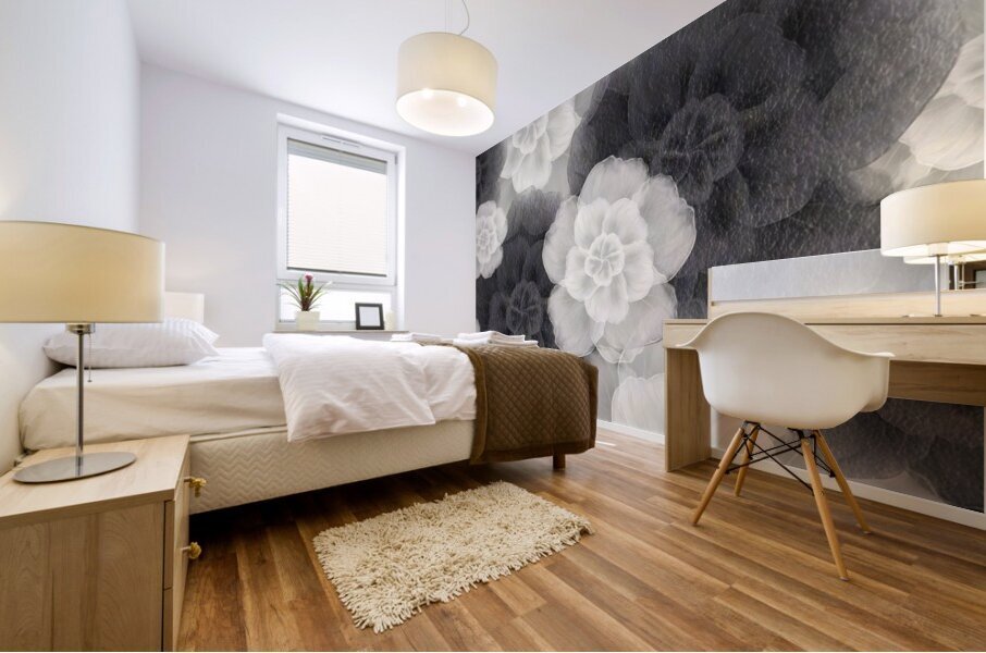 Monochrome Petals Mural print