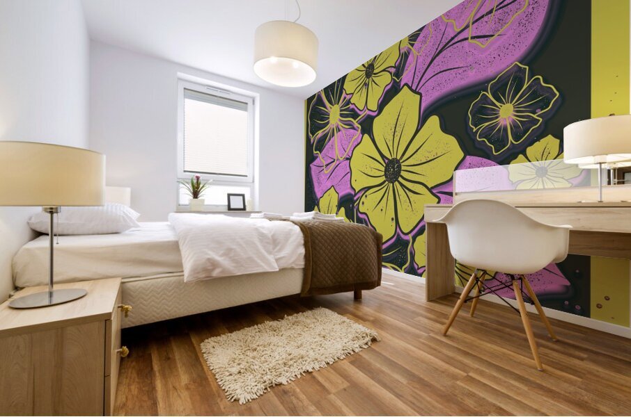 Spring Black Mural print