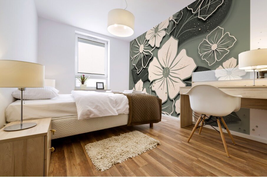 Spring White Mural print