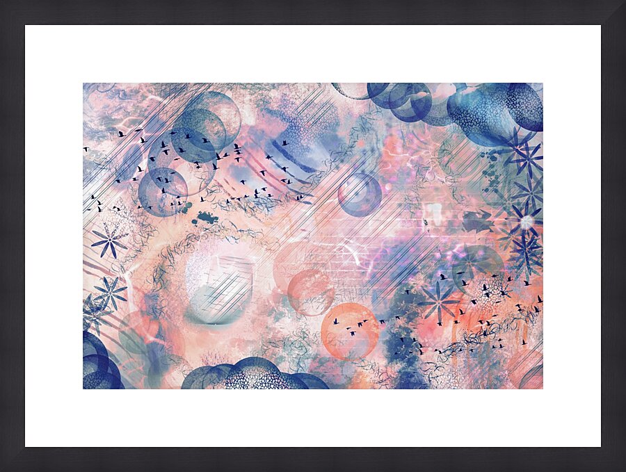 Whimsical Blue Picture Frame print