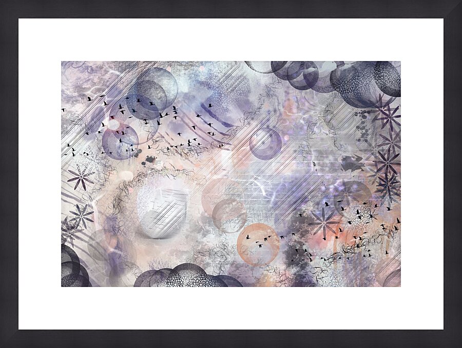Whimsical Grey Picture Frame print