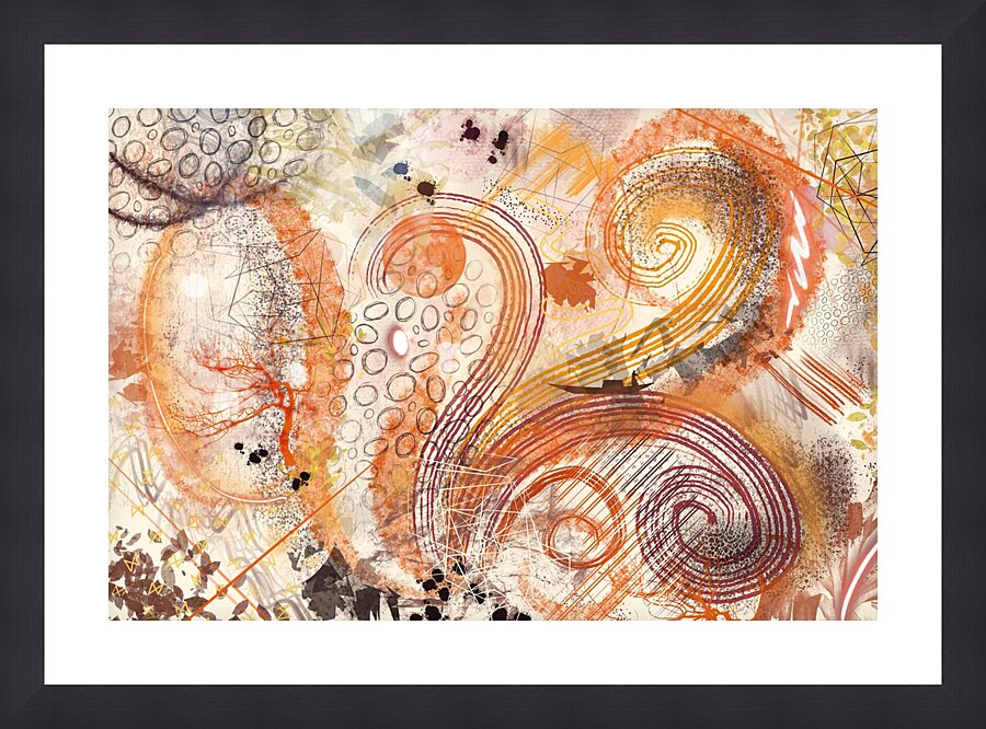 Peacock Abstract Picture Frame print