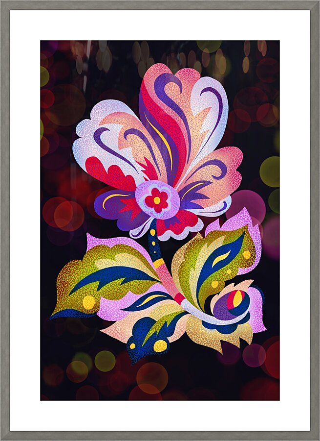 Flower Dark Picture Frame print