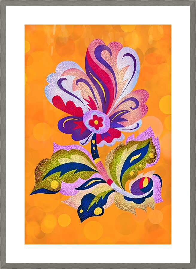 Flower Yellow Picture Frame print