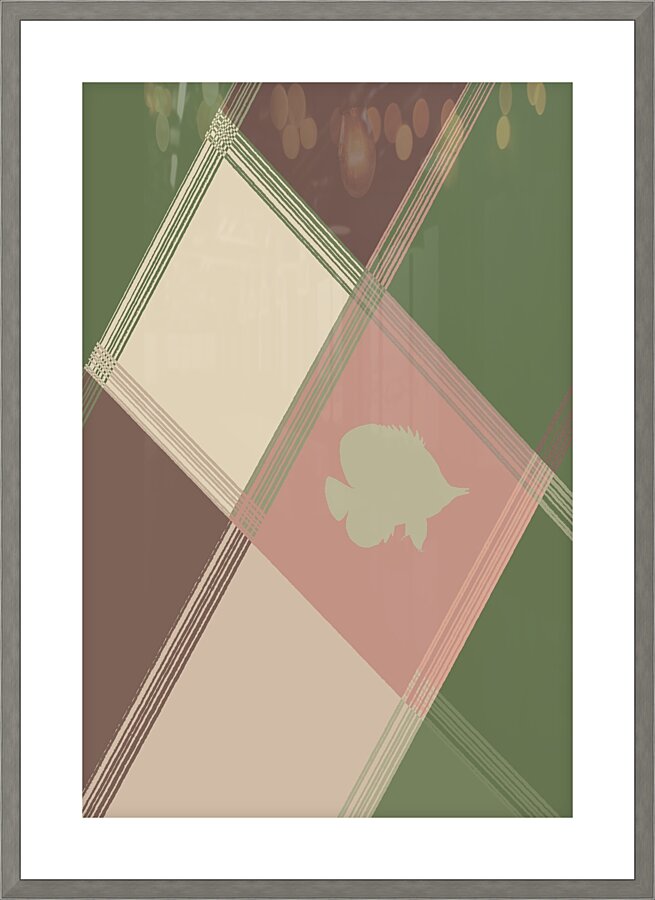 Geometric Reef Green Picture Frame print