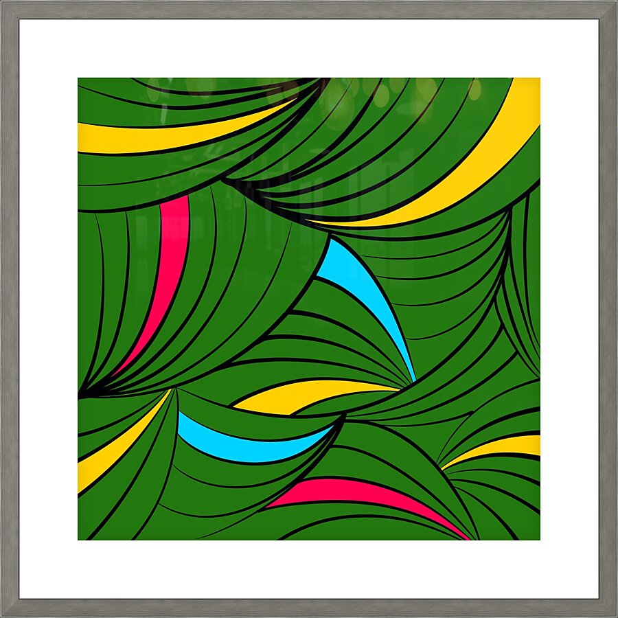 Organic Flow Green Picture Frame print